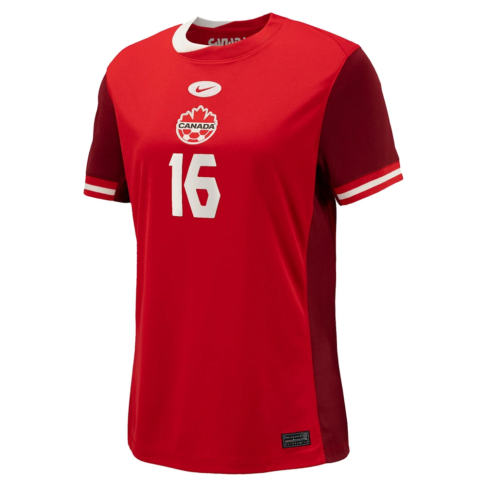 Women's Nike Janine Beckie Red Canada Soccer 2024 Home Replica Jersey