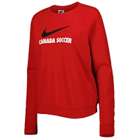 Women's Nike Red Canada Soccer Lockup Varsity Tri-Blend Raglan Pullover Sweatshirt