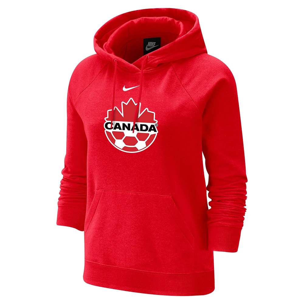 Women's Nike Canada Soccer Varsity Raglan Tri-Blend Pullover Hoodie