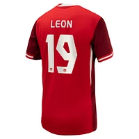 Youth Nike Adriana Leon Red Canada Soccer 2024 Home Replica Jersey