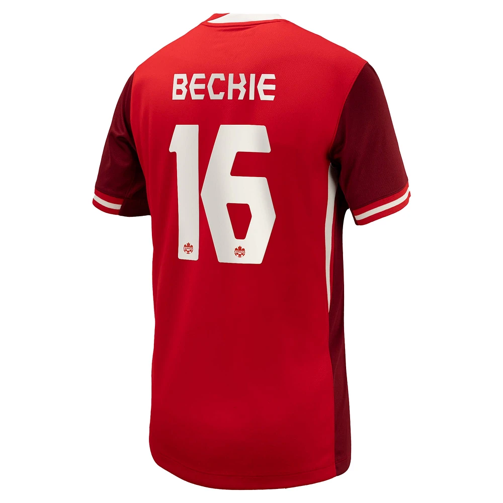 Youth Nike Janine Beckie Red Canada Soccer 2024 Home Replica Jersey