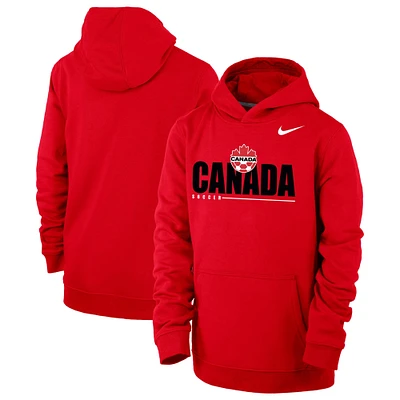 Chandail à capuchon en molleton rouge Canada Soccer Club pour jeune de Nike