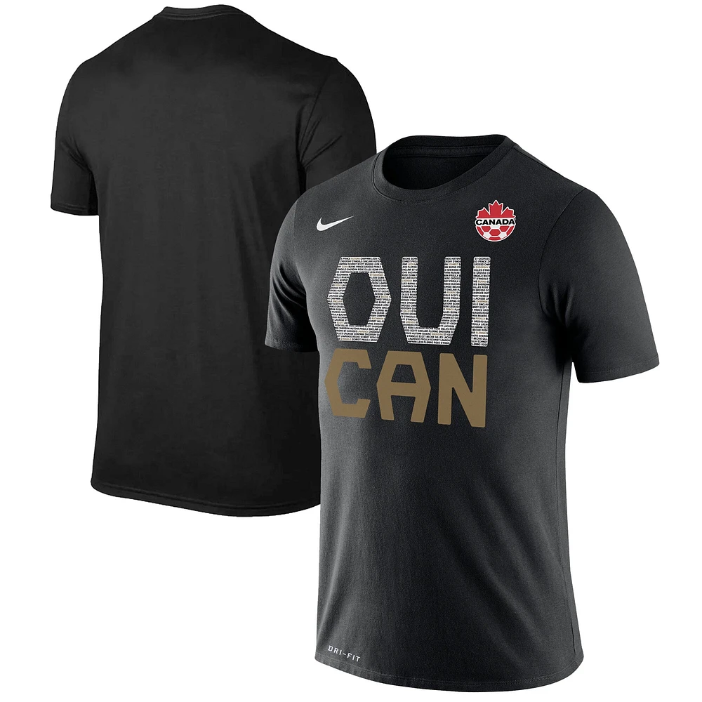Men's Nike Black Canada Women's National Team - French We Can Performance T-Shirt