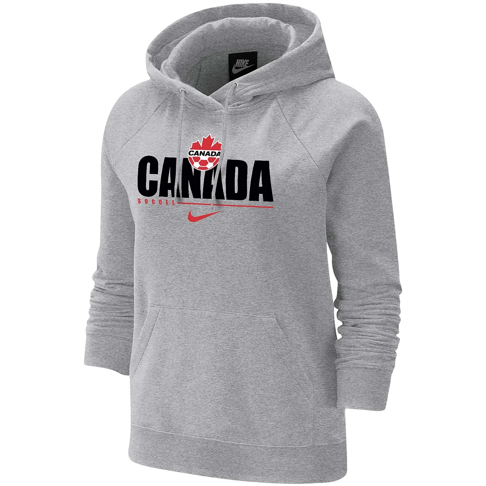 Women's Nike Canada National Team Varsity Fleece Tri-Blend Raglan Pullover Hoodie