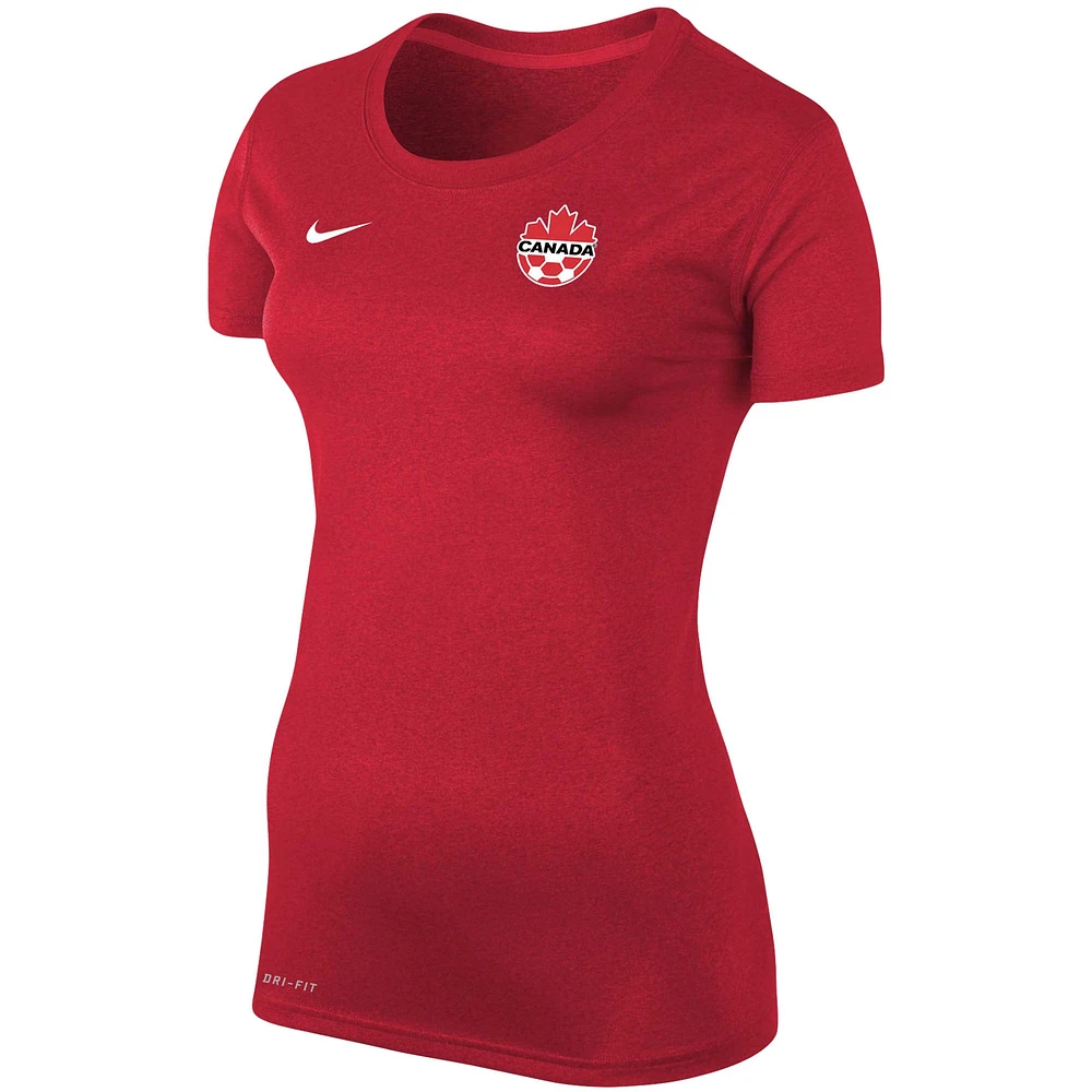 Women's Nike Kadeisha Buchanan Red Canada Soccer Legend Name & Number Performance - T-Shirt