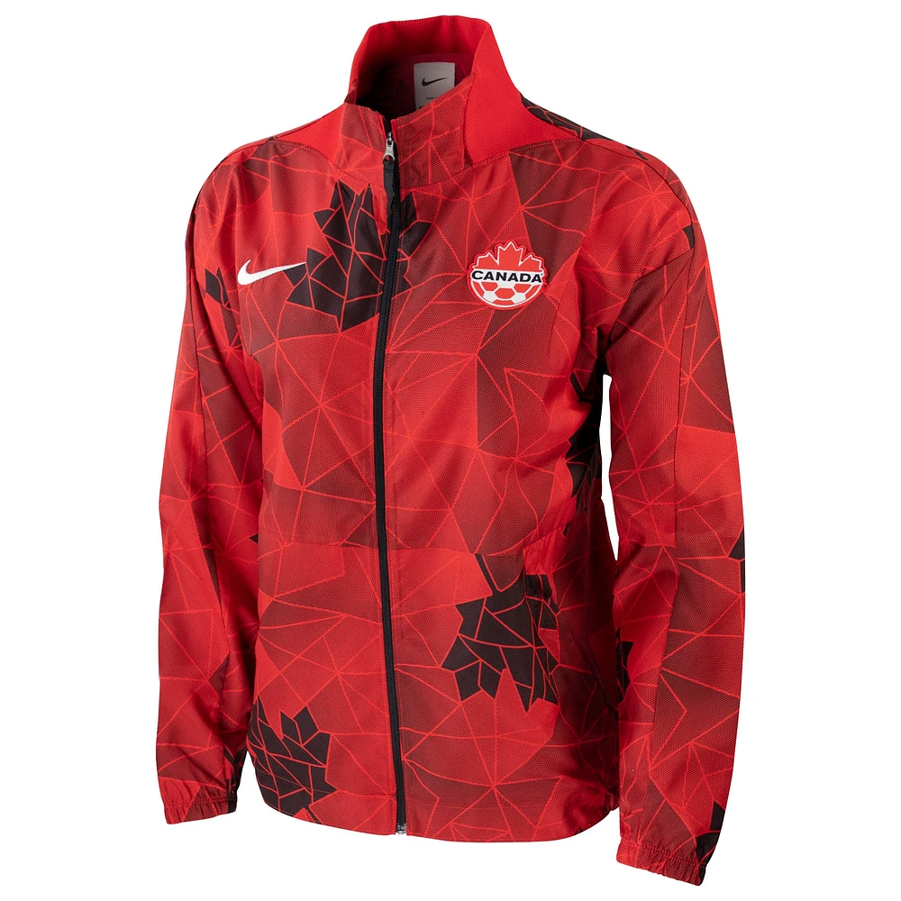 Women's Nike  Red/Black Canada National Team Anthem Raglan Performance Full-Zip Jacket