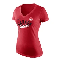 Women's Nike Red Canada National Team vs. Everybody Tri-Blend V-Neck T-Shirt