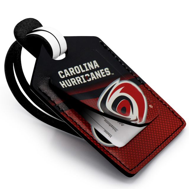 Étiquette de bagage en cuir personnalisée Black Carolina Hurricanes