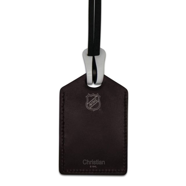 Étiquette de bagage en cuir personnalisée Black Carolina Hurricanes