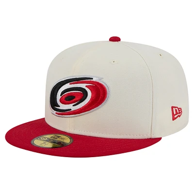 Casquette ajustée bicolore chromée 59FIFTY des Hurricanes de la Caroline New Era pour homme