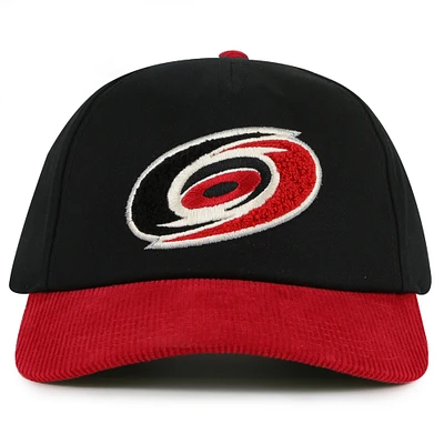 Casquette ajustable Burnett noire/rouge pour homme des Hurricanes de la Caroline American Needle