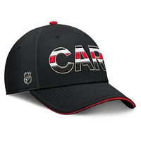 Men's Fanatics Black/Red Carolina Hurricanes Authentic Pro Rink Team Code Flex Hat