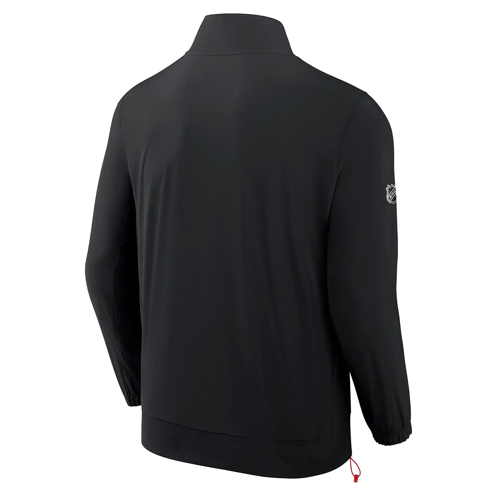 Men's Fanatics  Black Carolina Hurricanes Authentic Pro Rink Coaches Full-Zip Jacket