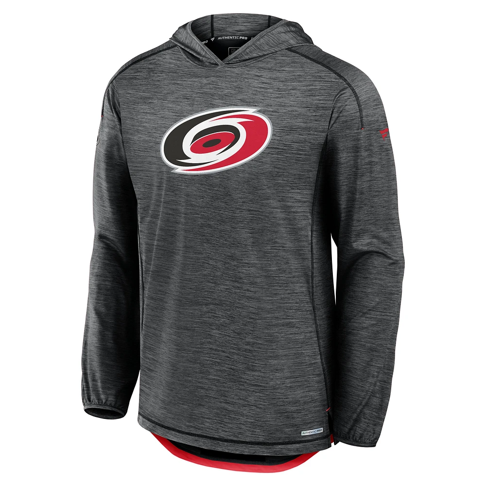 Men's Fanatics  Black Carolina Hurricanes Authentic Pro Rink Lightweight Pullover Hoodie