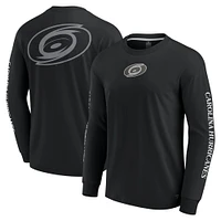 Men's Fanatics Black Carolina Hurricanes Elements Strive Long Sleeve T-Shirt