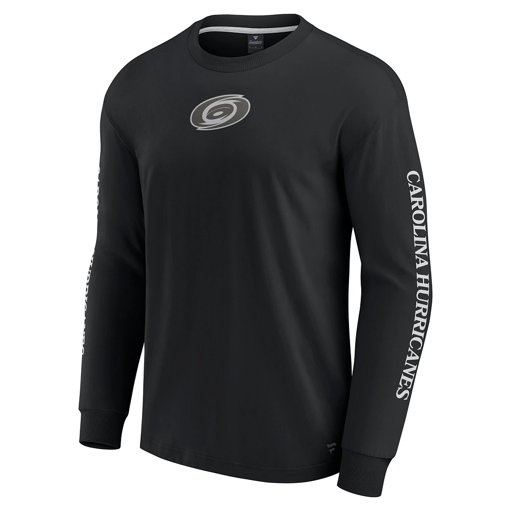 Men's Fanatics Black Carolina Hurricanes Elements Strive Long Sleeve T-Shirt