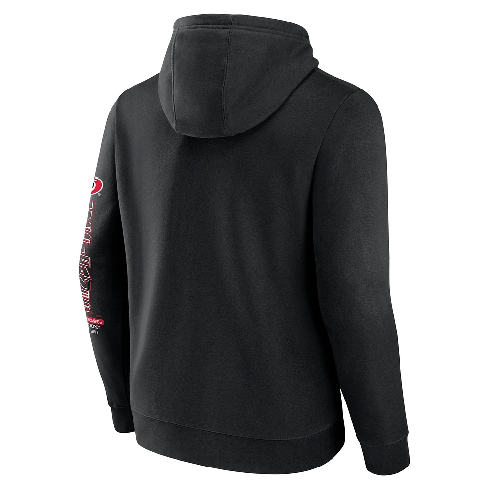 Men's Fanatics Black Carolina Hurricanes Revolution Pullover Hoodie