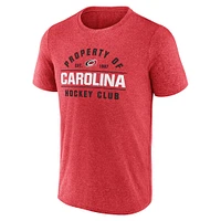 Men's Fanatics Heather Red Carolina Hurricanes Property Of T-Shirt