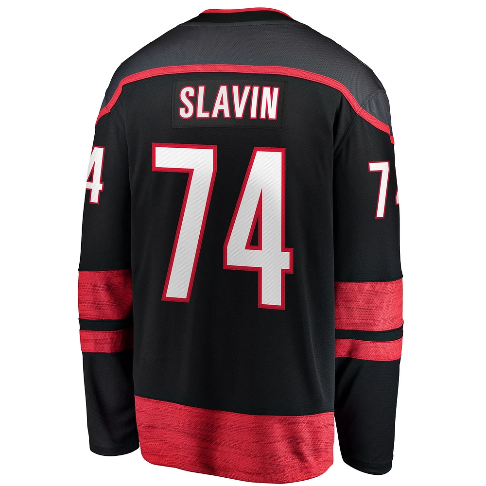 Men's Fanatics Jaccob Slavin Black Carolina Hurricanes Home Breakaway Player Jersey