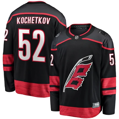 Fanatics pour hommes Pyotr Kochetkov noir Carolina Hurricanes Home Premier Breakaway Player - Maillot