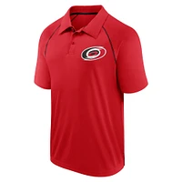 Men's Fanatics Red Carolina Hurricanes Raglan Strong Alone Polo