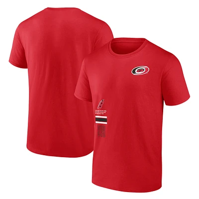 T-shirt fanatiques rouges pour hommes, les Hurricanes de la Caroline représentent