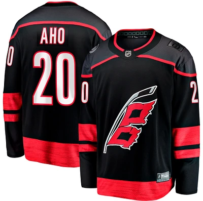 Fanatics pour hommes Sebastian Aho Noir Carolina Hurricanes Home Breakaway Maillot