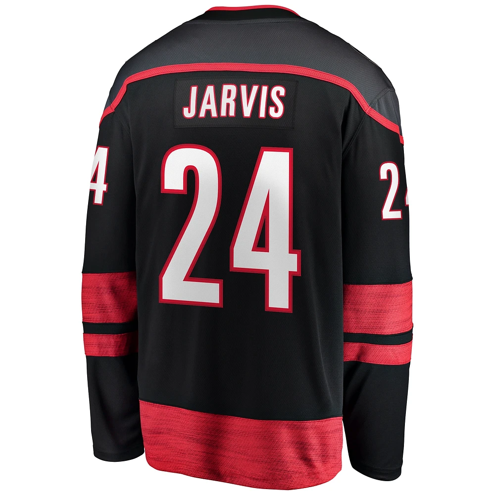 Men's Fanatics Seth Jarvis Black Carolina Hurricanes Home Breakaway Jersey