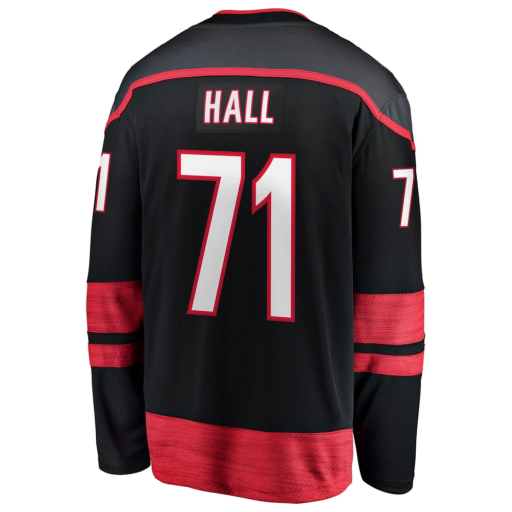 Men's Fanatics Taylor Hall Black Carolina Hurricanes Home Breakaway Jersey