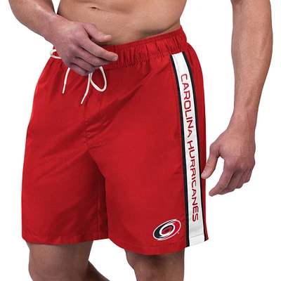 Maillot de bain G-III Sports by Carl Banks pour hommes, rouge, Carolina Hurricanes Streamline Volley