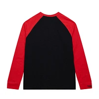 Men's Mitchell & Ness  Black/Red Carolina Hurricanes Legendary Slub Raglan Long Sleeve T-Shirt