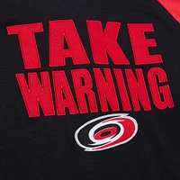 Men's Mitchell & Ness  Black/Red Carolina Hurricanes Legendary Slub Raglan Long Sleeve T-Shirt