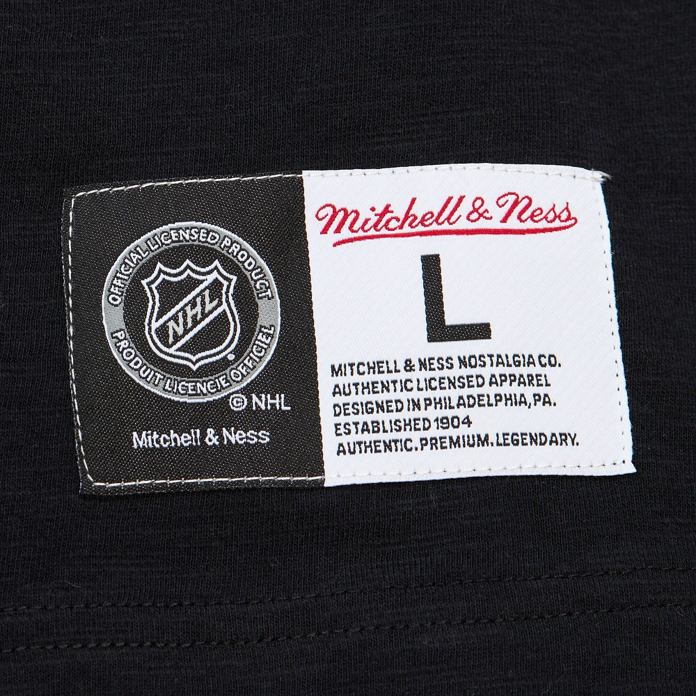 Men's Mitchell & Ness  Black/Red Carolina Hurricanes Legendary Slub Raglan Long Sleeve T-Shirt