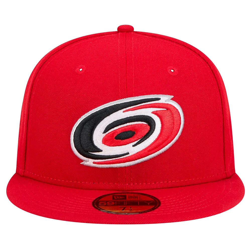 Casquette ajustée Core 59FIFTY pour homme des Hurricanes de la Caroline New Era rouge