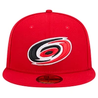 Casquette ajustée Core 59FIFTY pour homme des Hurricanes de la Caroline New Era rouge