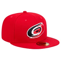 Casquette ajustée Core 59FIFTY pour homme des Hurricanes de la Caroline New Era rouge