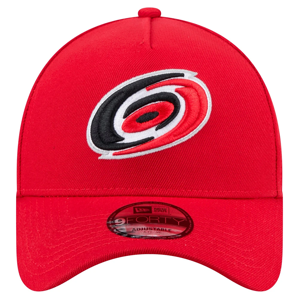 Men's New Era  Red Carolina Hurricanes Core A-Frame 9FORTY Adjustable Hat