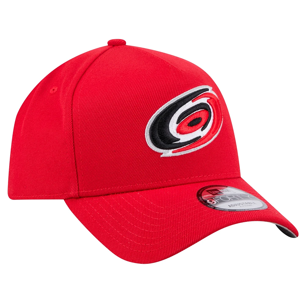 Men's New Era  Red Carolina Hurricanes Core A-Frame 9FORTY Adjustable Hat