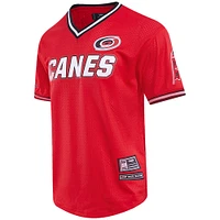 T-shirt classique à col en V maille Pro Standard pour hommes, rouge des Hurricanes de la Caroline