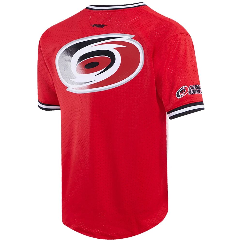 T-shirt classique à col en V maille Pro Standard pour hommes, rouge des Hurricanes de la Caroline