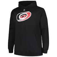 Men's Profile Sebastian Aho Black Carolina Hurricanes Big & Tall Name Number Pullover Hoodie