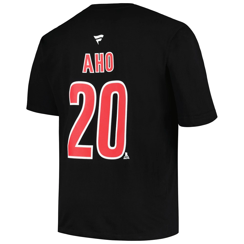 Men's Profile Sebastian Aho Black Carolina Hurricanes Big & Tall Name Number T-Shirt