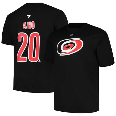 Men's Profile Sebastian Aho Black Carolina Hurricanes Big & Tall Name Number T-Shirt