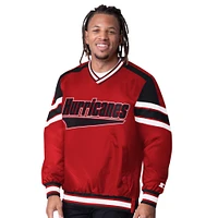Men's Starter  Red Carolina Hurricanes Reliver I V-Neck Pullover Jacket