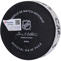 Teuvo Teravainen Carolina Hurricanes Game-Used Goal Puck from March 21, 2023 vs. New York Rangers