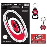 Lot de 4 porte-clés et aimants WinCraft Carolina Hurricanes