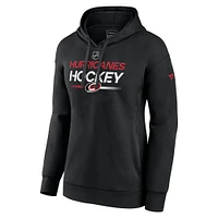 Women's Fanatics  Black Carolina Hurricanes Authentic Pro Pullover Hoodie