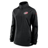Women's Fanatics  Black Carolina Hurricanes Authentic Pro Rink Lightweight Quarter-Zip Pullover Sweatshirt