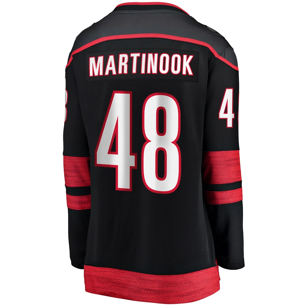 Women's Fanatics Jordan Martinook Black Carolina Hurricanes Home Breakaway Player Jersey