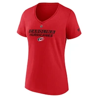 Women's Fanatics  Red Carolina Hurricanes Authentic Pro Core Primary V-Neck T-Shirt